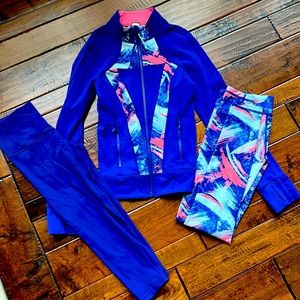 Ivivva size 10 3 piece outfit- jacket, capris and pants